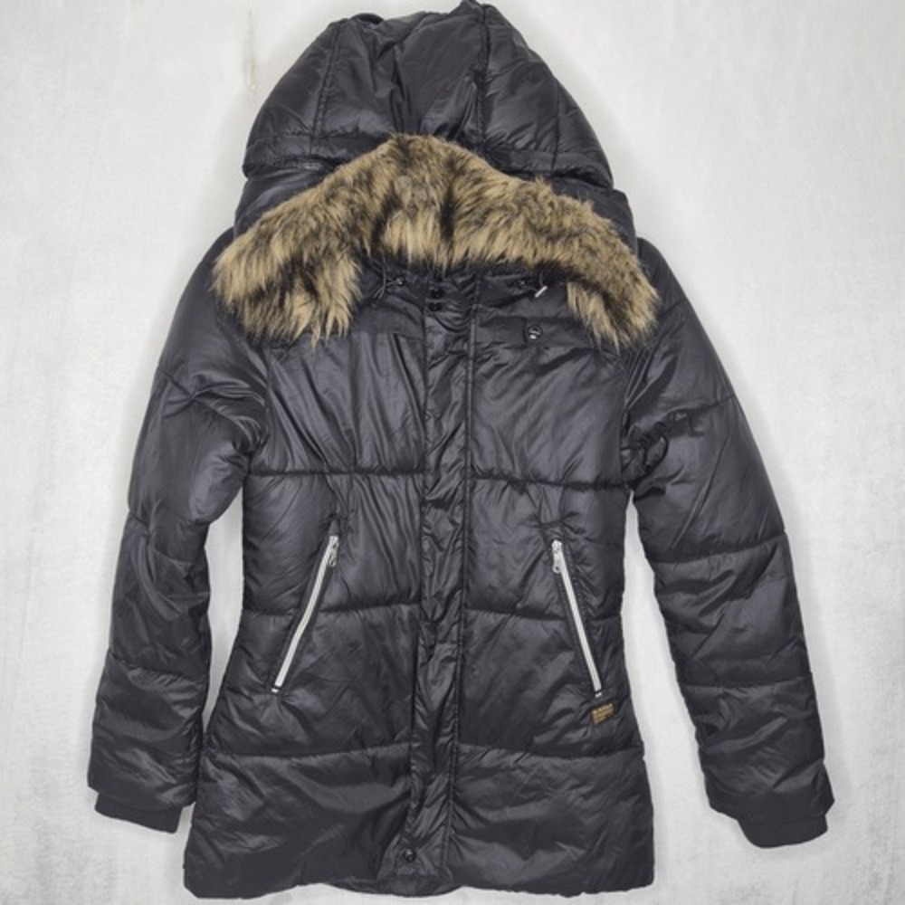 G Star Faux Fur Lined Hood Whistler Coat Size Medium‎
